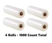 Load image into Gallery viewer, 4 Rolls - Plastic Roll Bags for Fruits, Vegetable, Bread, Food Storage Clear Bags (18"x24")