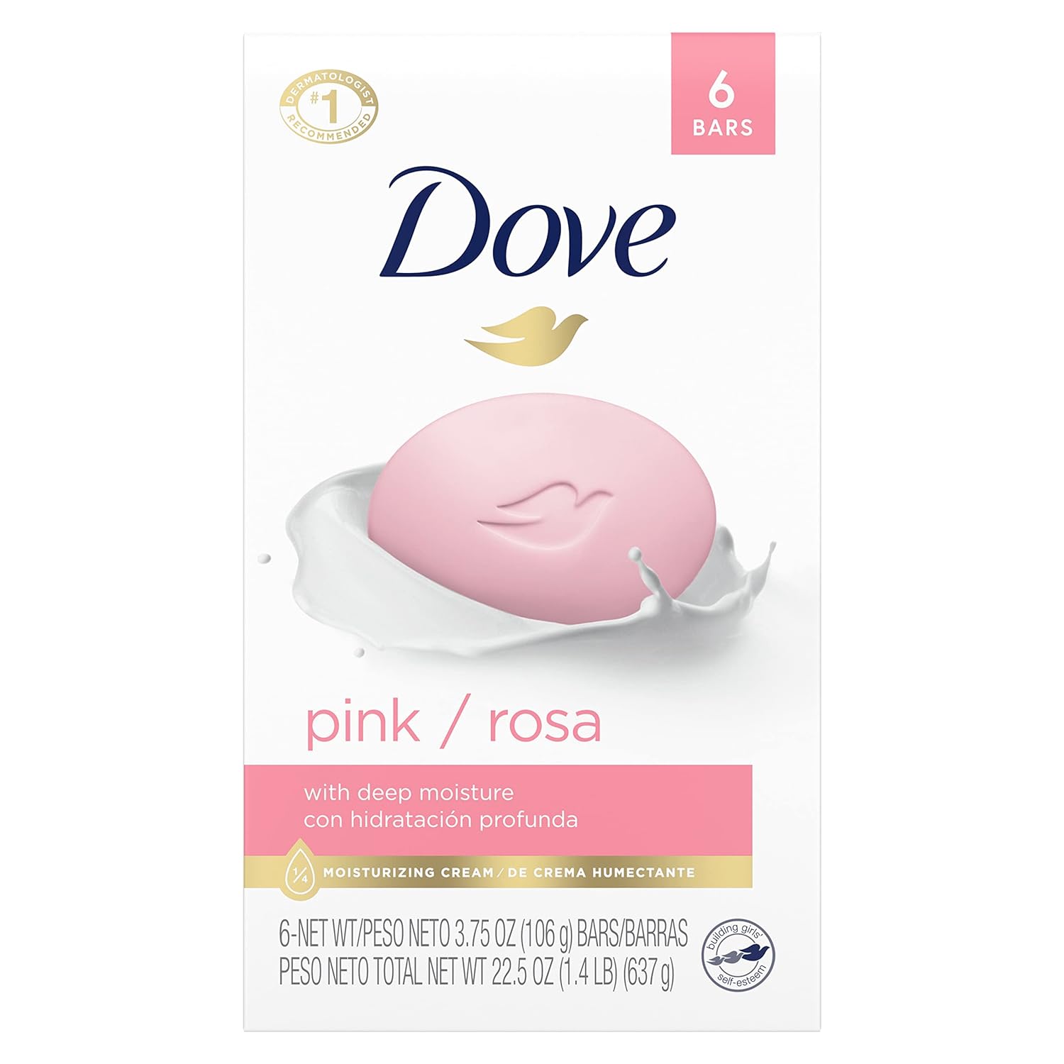Dove Beauty Bar Gentle Skin Cleanser Pink/ Rosa 6 Bars